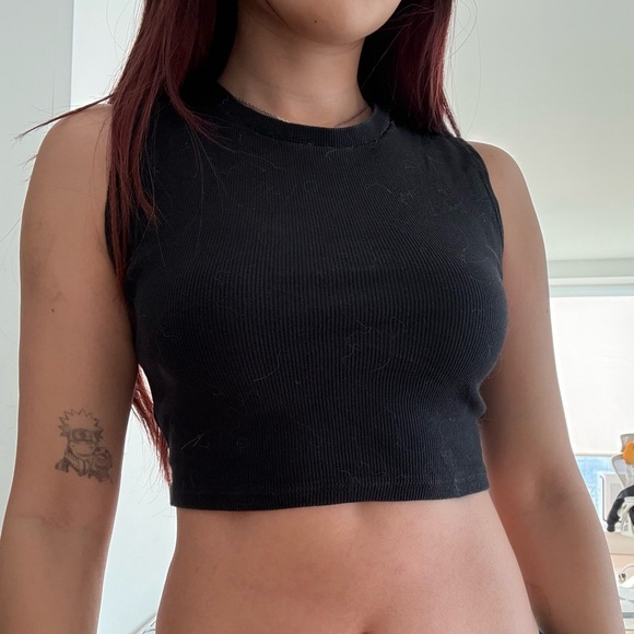 Reformation Black Open-Back Tie Bandeau Top - Picture 2 of 3